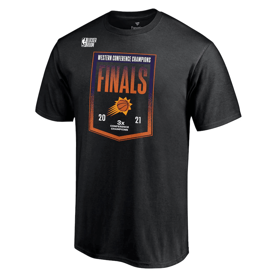 Men's Phoenix Suns 2021 Black Western Conference Champions NBA T-Shirt